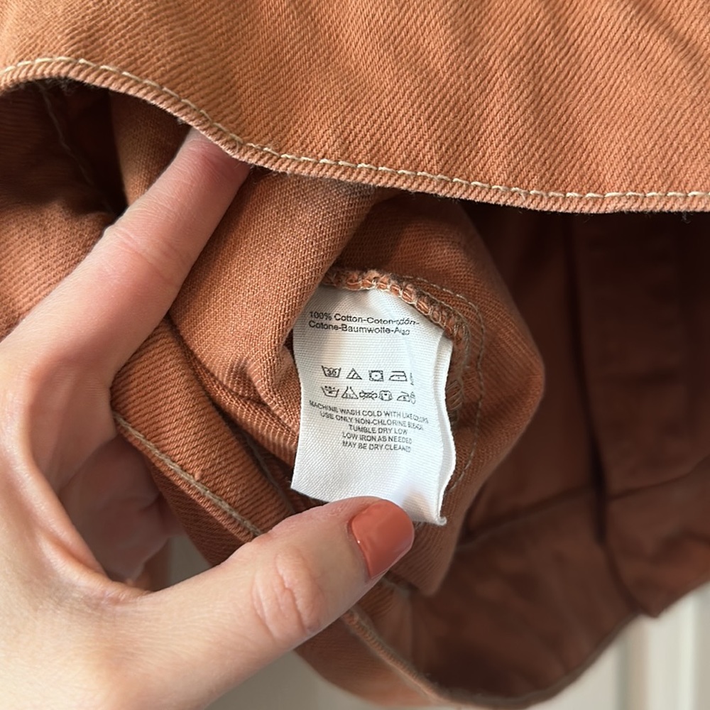 Free People Denim Slouchy Eisenhower Jacket in Terracotta - Picture 7 of 8